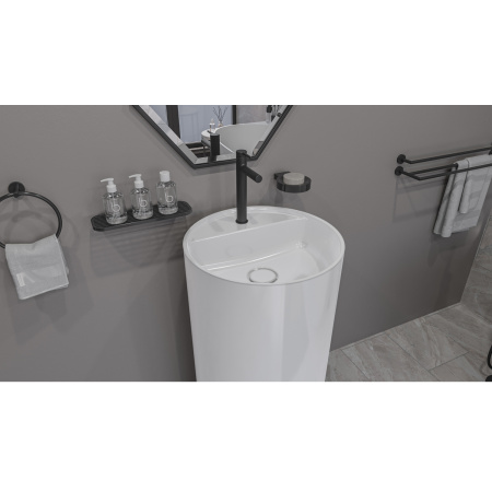 Умывальник WHITECROSS Pantheon D=43 (белый глянец) иск. камень