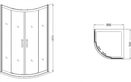 Душевой угол RGW Dolphin 90x90x185 профиль хром, стекло прозрачное