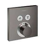 Термостат для душа на 2 потребителя Hansgrohe ShowerSelect 15763340 хром черный шлифованный
