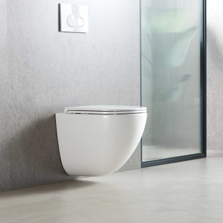 Унитаз подвесной безободковый Vincea Bien VT1-51T белый, с сиденьем микролифт