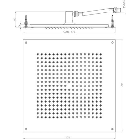 Верхний душ Bossini Dream H38459.030 хром