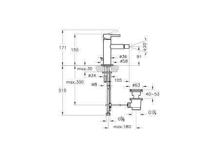 Смеситель для биде Vitra Origin A42559 хром