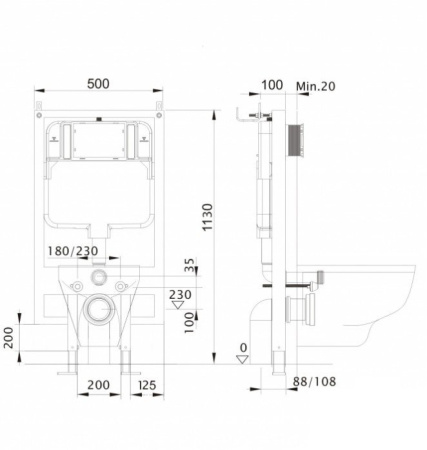 Инсталляция для унитаза Aquatek INS-0000020 со звукоизоляцией