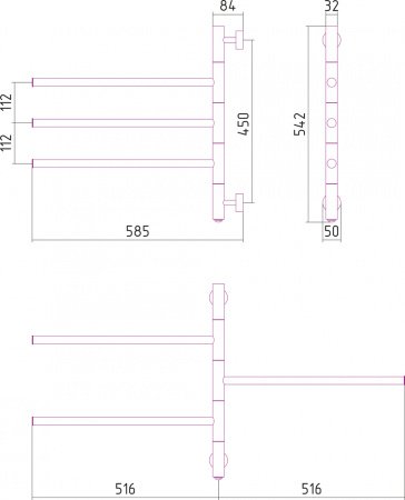 Полотенцесушитель электрический Сунержа Триада 54х58.5 золото