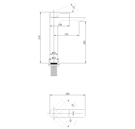 Смеситель ABBER Weiss Insel AF8011W для раковины, белый-хром