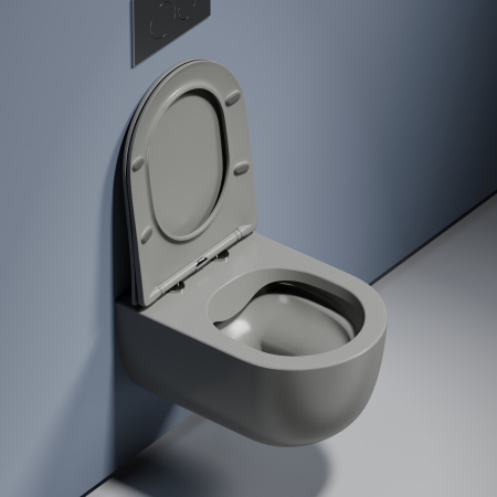 Унитаз подвесной безободковый Ceramica Nova Modena Rimless CN6063MH серый матовый