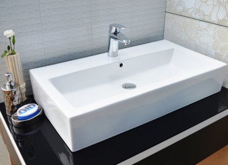 Раковина накладная 80см Gid N9255 белый