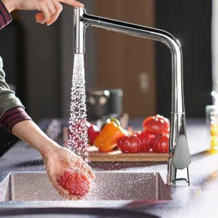 Смеситель для кухни Hansgrohe Metris M71 73801800 нержавеющая сталь
