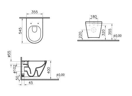 Унитаз подвесной безободковый Vitra Integra Round 7041B003-0075 без сиденья