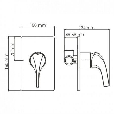 Смеситель для душа WasserKraft Sauer 7151 золото