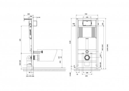  Инсталляция Cersanit AQUA PRIME P 50Z для унитаза с бачком
