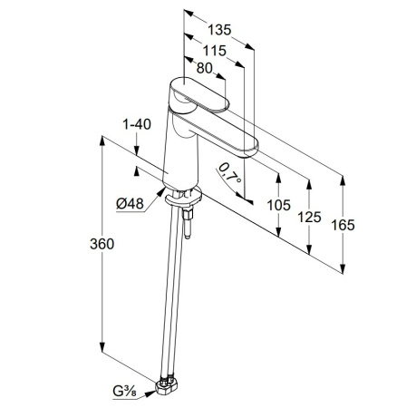 Смеситель для раковины Kludi Louva 242820575 хром