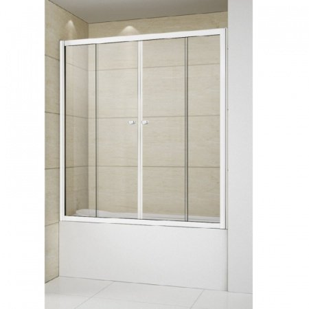 Шторка на ванну Cezares Relax VF-2 150х145 профиль Белый стекло рифленое