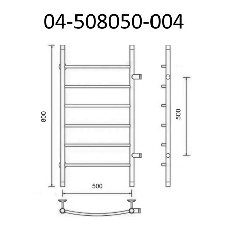 Полотенцесушитель водяной Маргроид Вид 4 80х57 хром