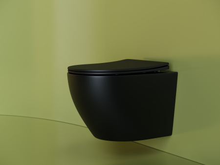 Унитаз подвесной безободковый Ceramica Nova Uno CN11001MB черный матовый