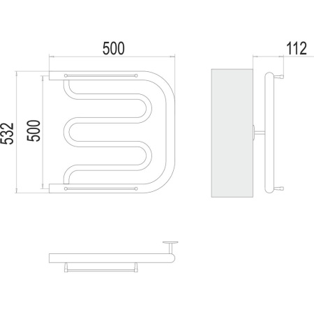 Полотенцесушитель водяной Terminus Фокстрот (1") БШ 50х50