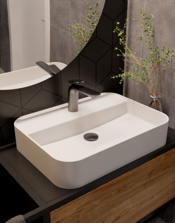 Смеситель для раковины AQUAme Como AQM6510GM вороненая сталь