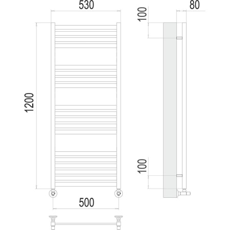 Полотенцесушитель водяной Terminus Тоскана П19 50х120