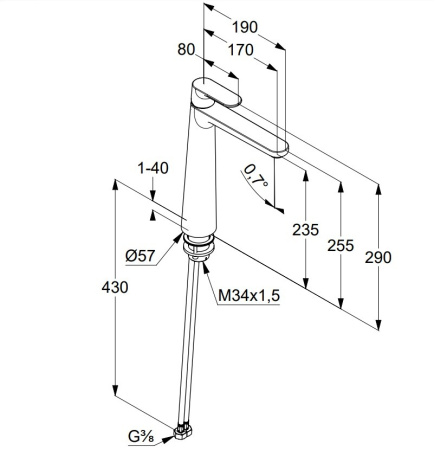 Смеситель для раковины Kludi Louva 242860575 хром