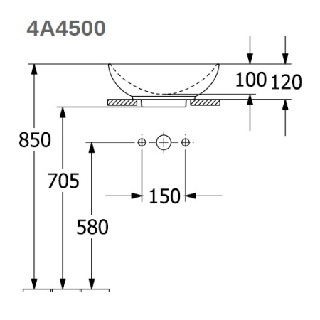 Раковина накладная 38см Villeroy & Boch Loop & friends 4A450001 alpin