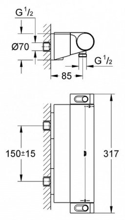 Термостат для душа Grohe Grohtherm 2000 34469001 хром