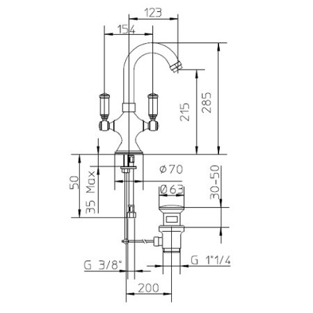 Смеситель для раковины Bossini Liberty Z001301.030 хром