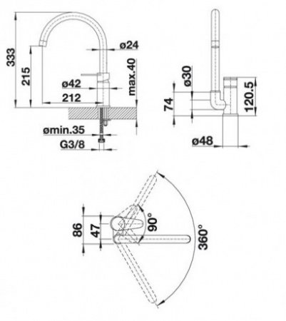 Смеситель для кухни Blanco Jeta 519730 белый