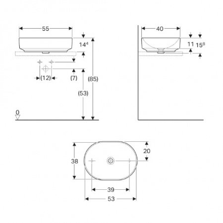 Раковина 55см Geberit VariForm 500.774.01.2