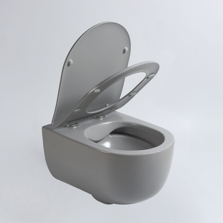 Унитаз подвесной безободковый Vincea Evo VT1-34SMG серый матовый, с сиденьем микролифт