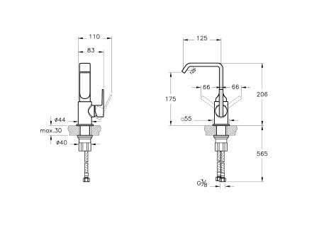 Смеситель для раковины Vitra Suit A4261639 черный