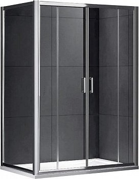 Душевой угол GEMY Victoria 150x70x190 профиль хром, стекло прозрачное, две дверцы