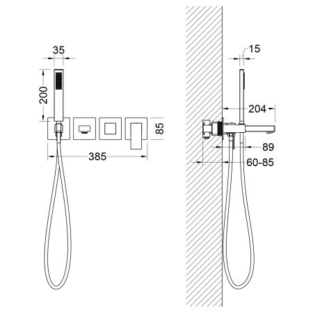 Смеситель для ванны Timo Selene 2014/00YSM хром