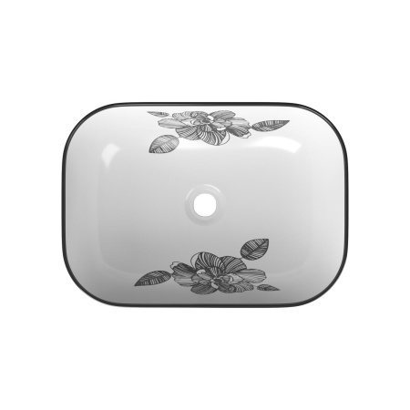 Раковина накладная 46см Point Венера PN43073WB белый с рисунком
