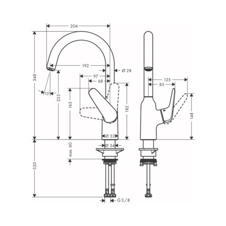 Смеситель для кухни Hansgrohe Focus M42 71802000 хром