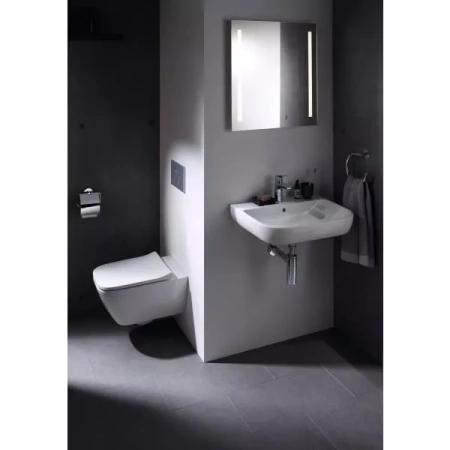 Унитаз с инсталляцией подвесной GEBERIT Smyle 500.153.37.1 клавиша смыва белый