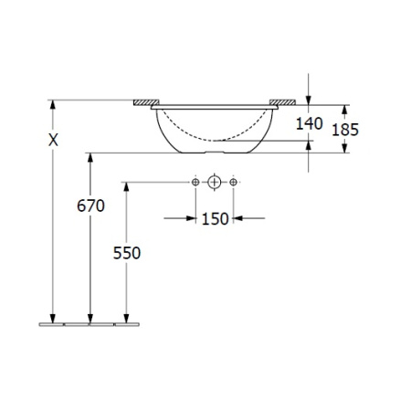 Раковина встраиваемая снизу 43см Villeroy & Boch Loop & Friends 4A530001 alpin