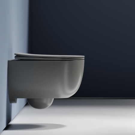 Унитаз подвесной безободковый Ceramica Nova Modena Rimless CN6063MH серый матовый