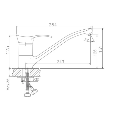 Смеситель для кухни Haiba HB4201, хром