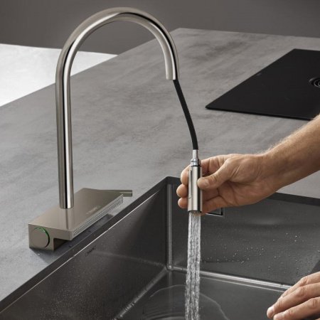 Смеситель для кухни Hansgrohe Aquno Select M81 73831800 нержавеющая сталь