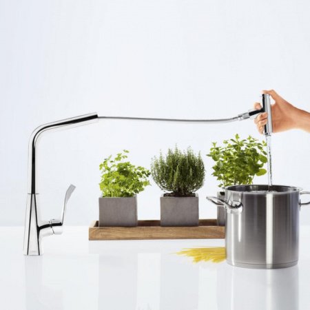 Смеситель для кухни Hansgrohe Metris Select M71 73816000 хром