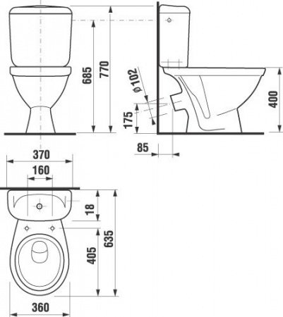 Унитаз напольный Jika Lyra 8.2423.4.000.242.9 белый, без сиденья