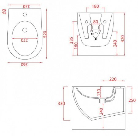 Биде подвесное ArtCeram File 2.0 FLB001 белый матовый