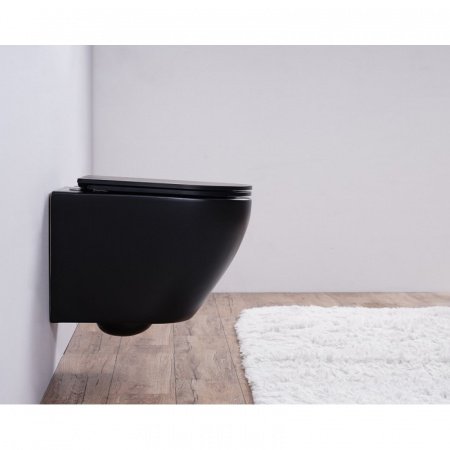 Унитаз подвесной Esbano AZALEA черный матовый, с сиденьем микролифт