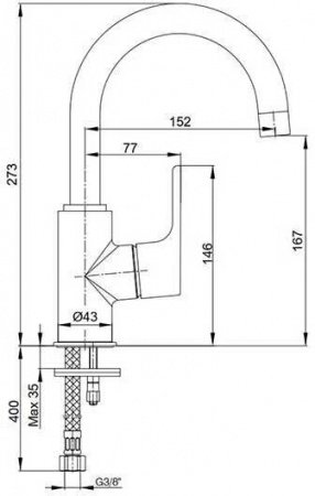 Смеситель для раковины E.C.A Luna 102108953EX хром