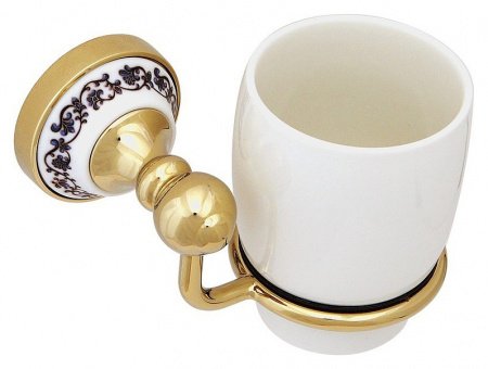 Стакан для зубных щеток Fixsen Bogema Gold FX-78506G Золото Белый