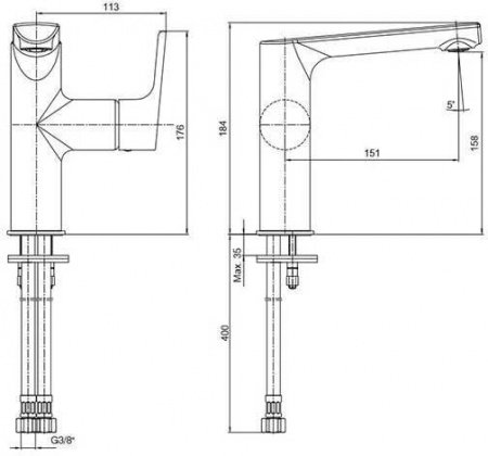 Смеситель для раковины E.C.A Luna 102108955EX хром