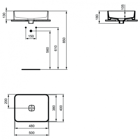 Раковина 50 см Ideal Standard STRADA II T296701