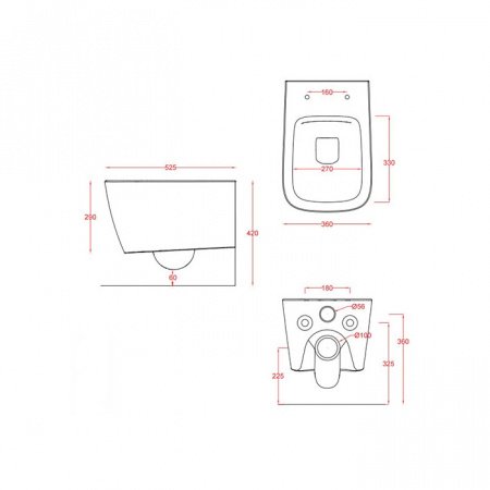 Унитаз подвесной ArtCeram A16 ASV003 41;00 матера, без сиденья