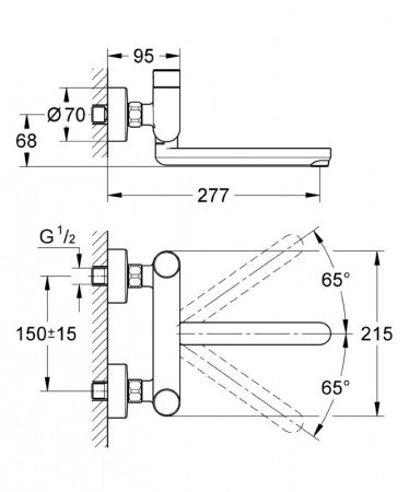 Смеситель для раковины Grohe Cosmopolitan T 36319000 хром