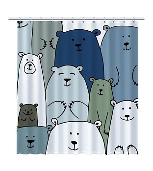 Шторка для ванной Fixsen Bear  FX-2503, без колец